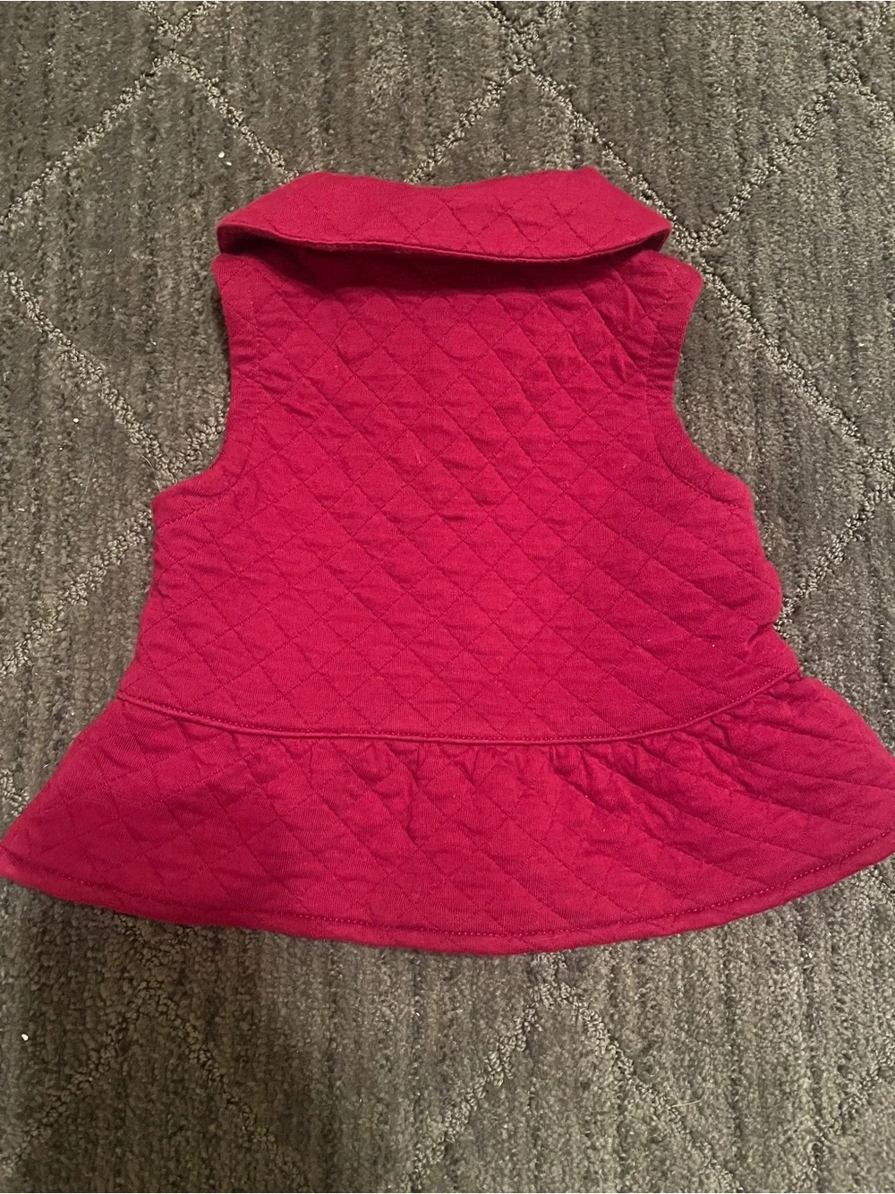 Carter's Quilted Red Peplum Vest with Peter Pan Collar Baby Girl 9M